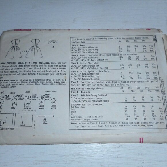 Vintage 1960s Simplicity Size 12s bust 31 3901 - Picture 2 of 2